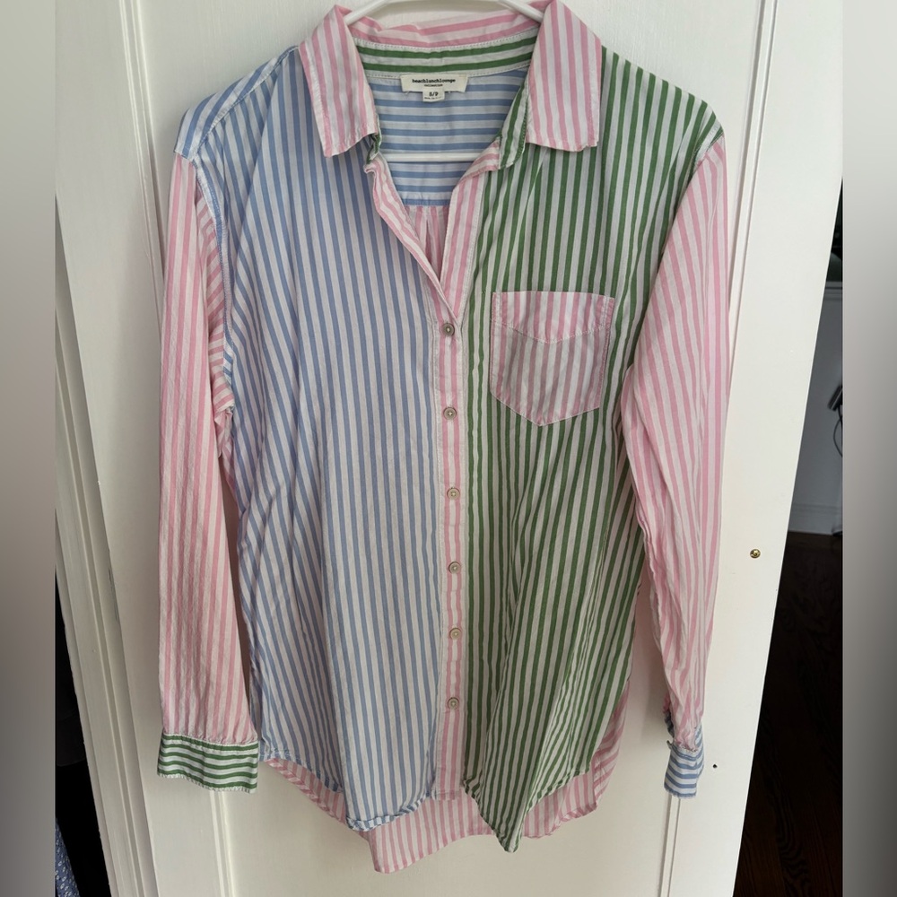 Beach Lunch Lounge Striped Blouse